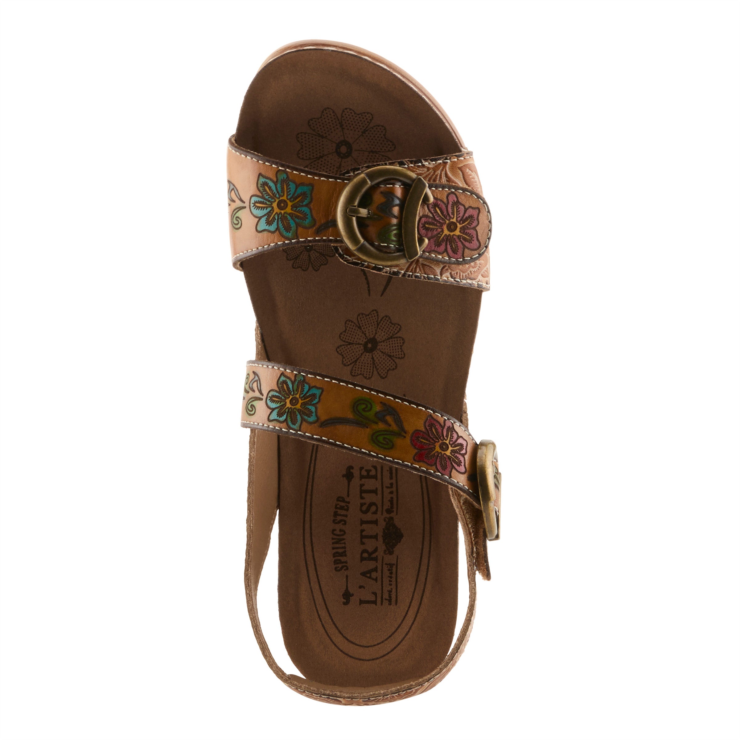 L’ARTISTE Gottaget Hand-Painted Leather Wedge Sandal