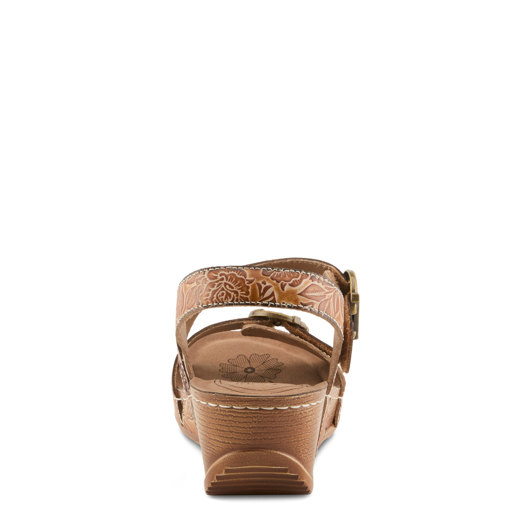L’ARTISTE Gottaget Hand-Painted Leather Wedge Sandal