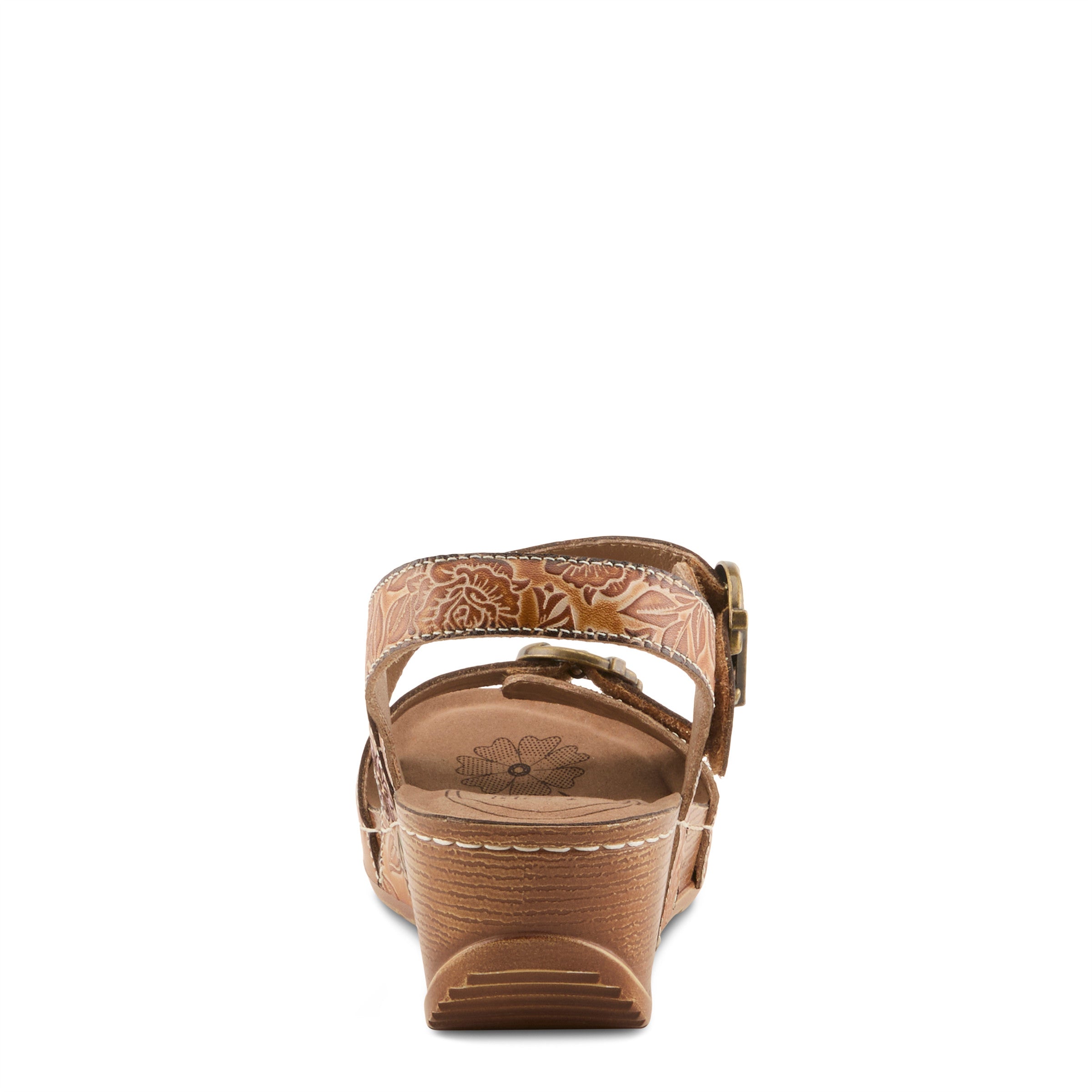 L’ARTISTE Gottaget Hand-Painted Leather Wedge Sandal