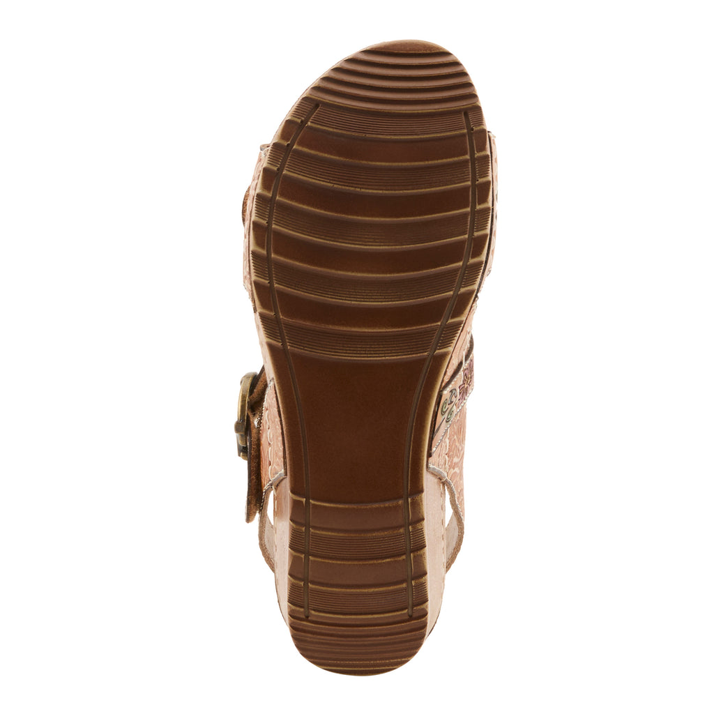 L’ARTISTE Gottaget Hand-Painted Leather Wedge Sandal