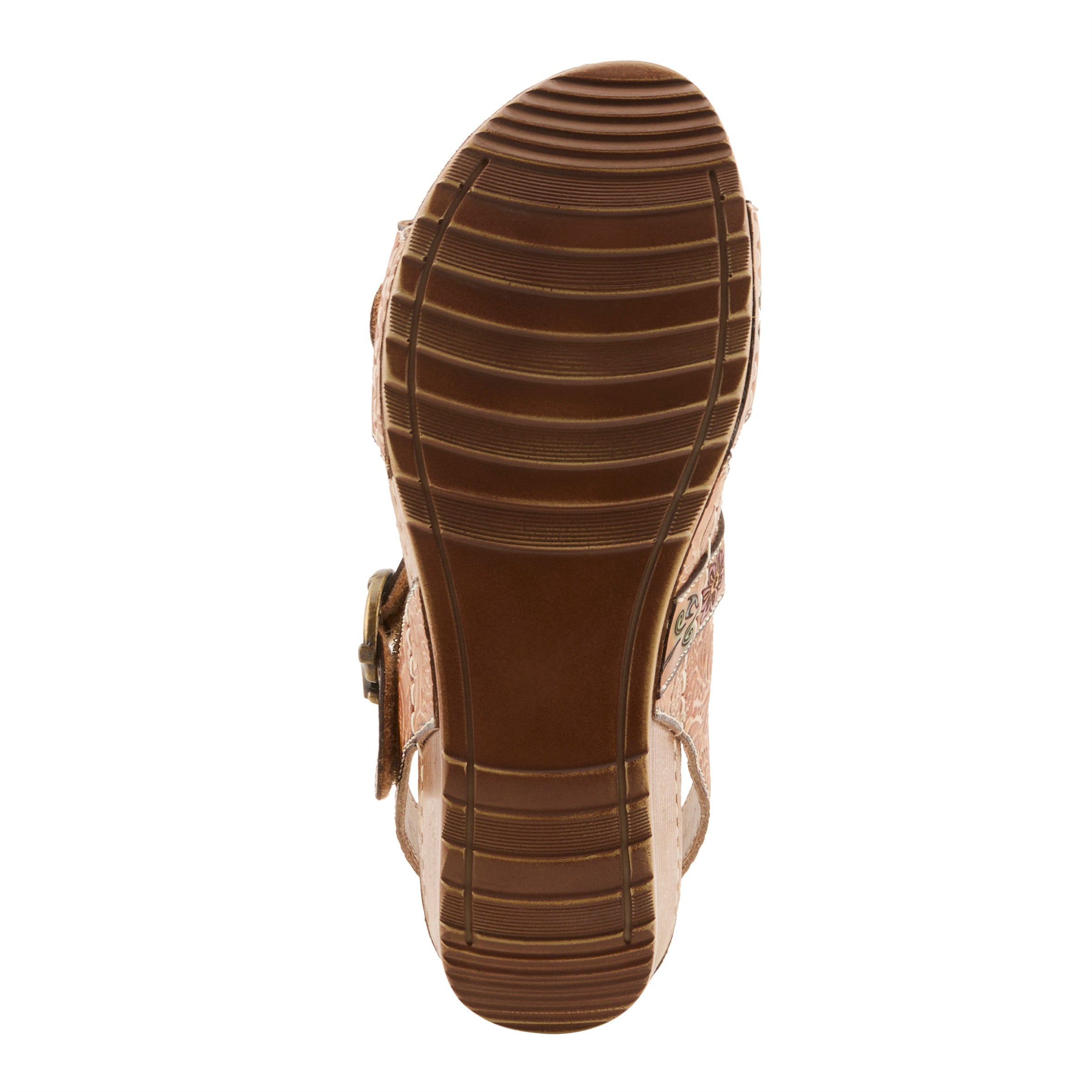 L’ARTISTE Gottaget Hand-Painted Leather Wedge Sandal