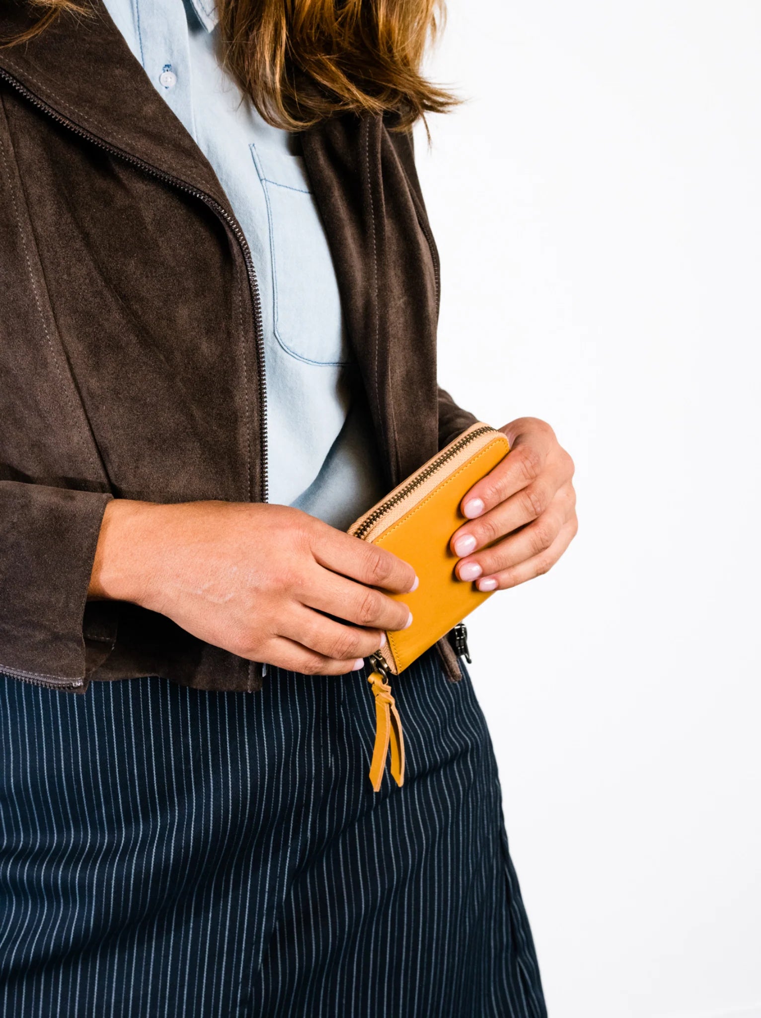 Mini Zip Around Leather Wallet