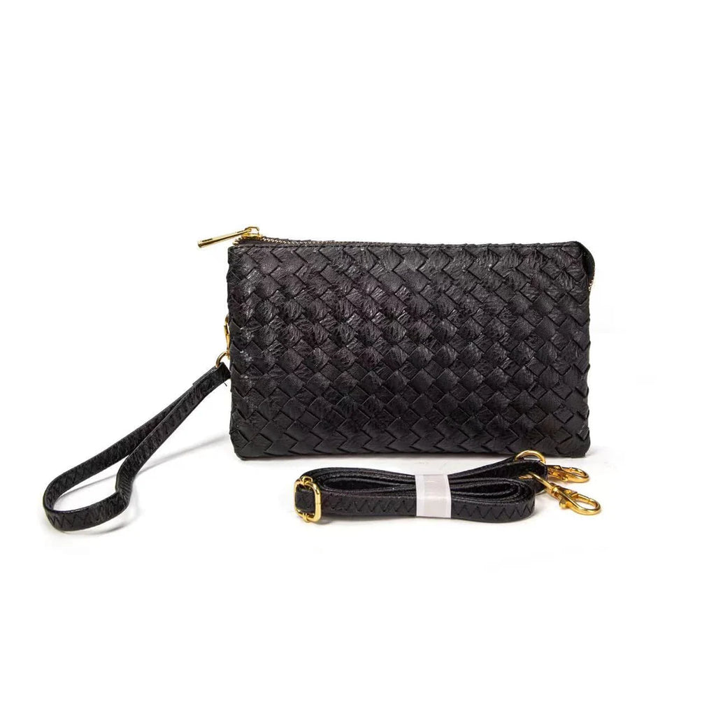 Woven Three Compartment Clutch