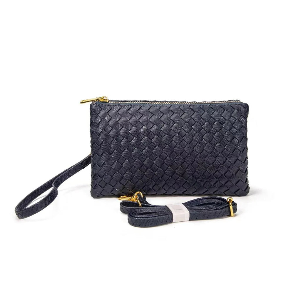 Woven Three Compartment Clutch