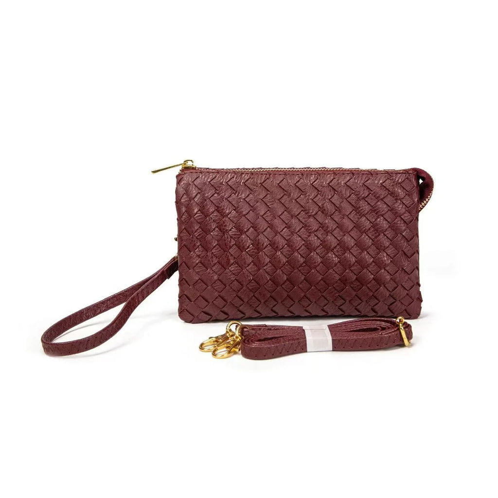 Woven Three Compartment Clutch
