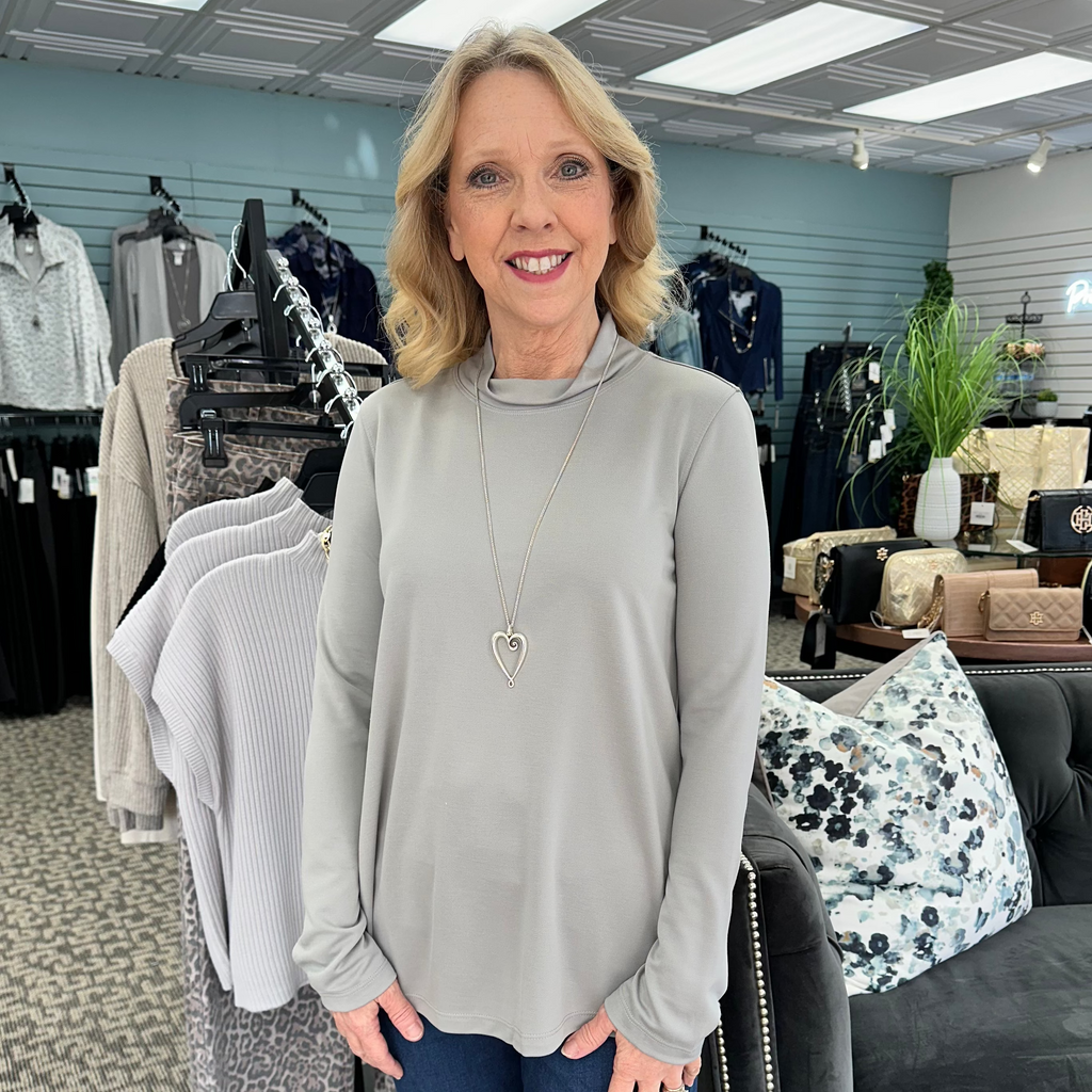 Long Sleeve Mock Neck Top