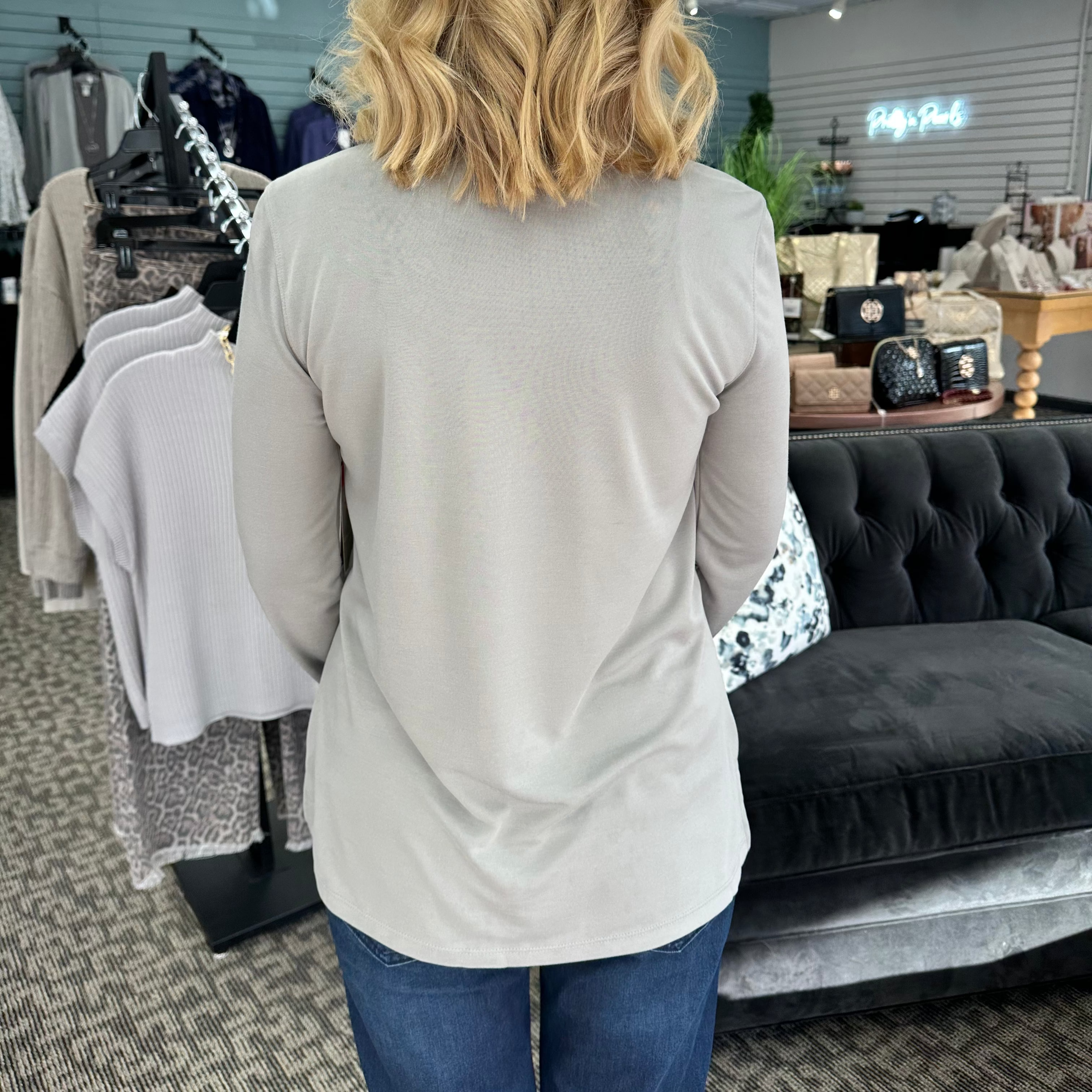 Long Sleeve Mock Neck Top