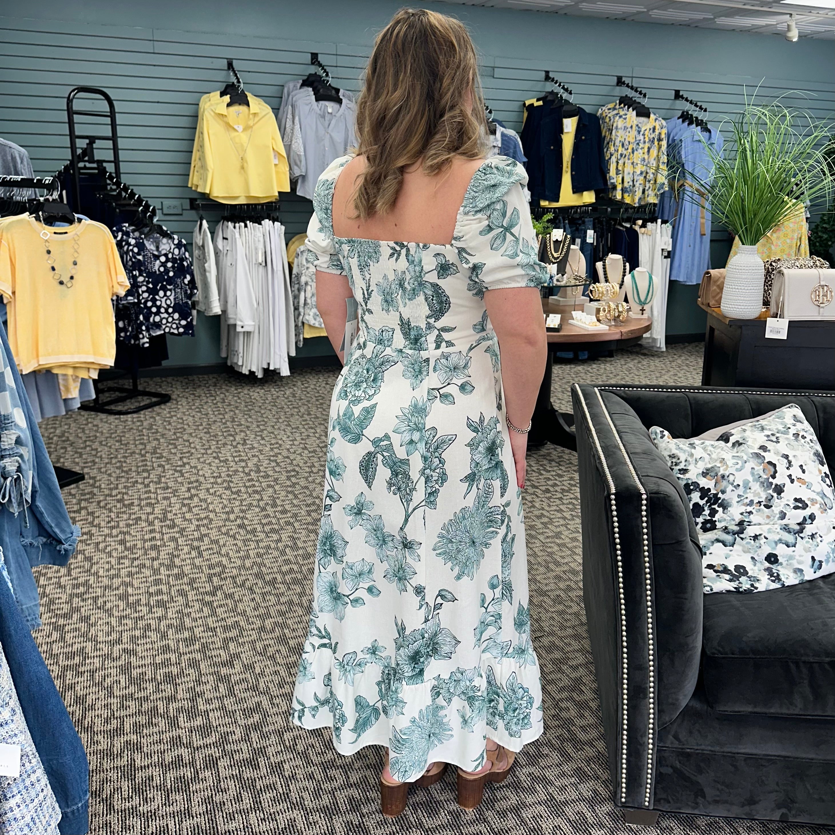 Square Neck Midi Dress