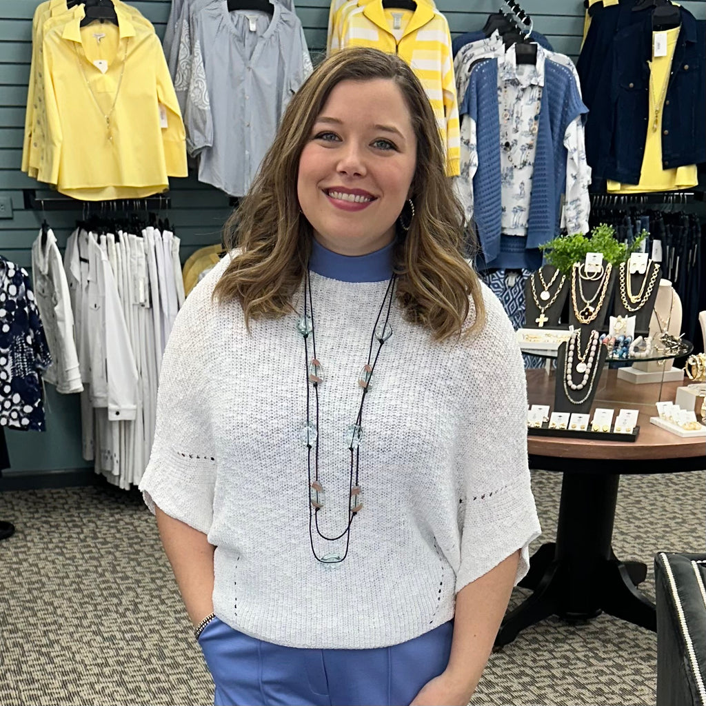 Cropped Half Dolman Sleeve Knit Sweater