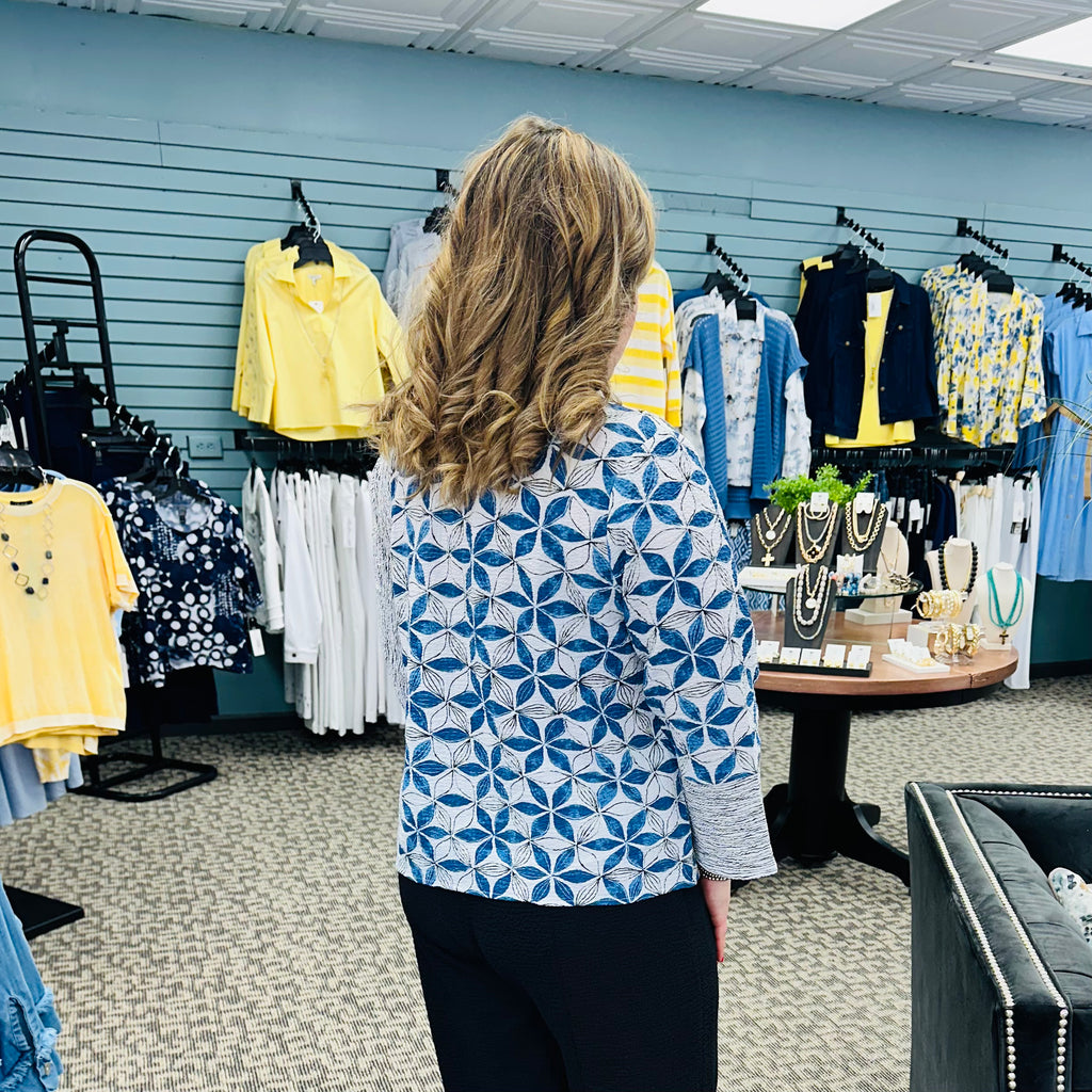 Crinkle Crepe Floral Mix Print Pullover