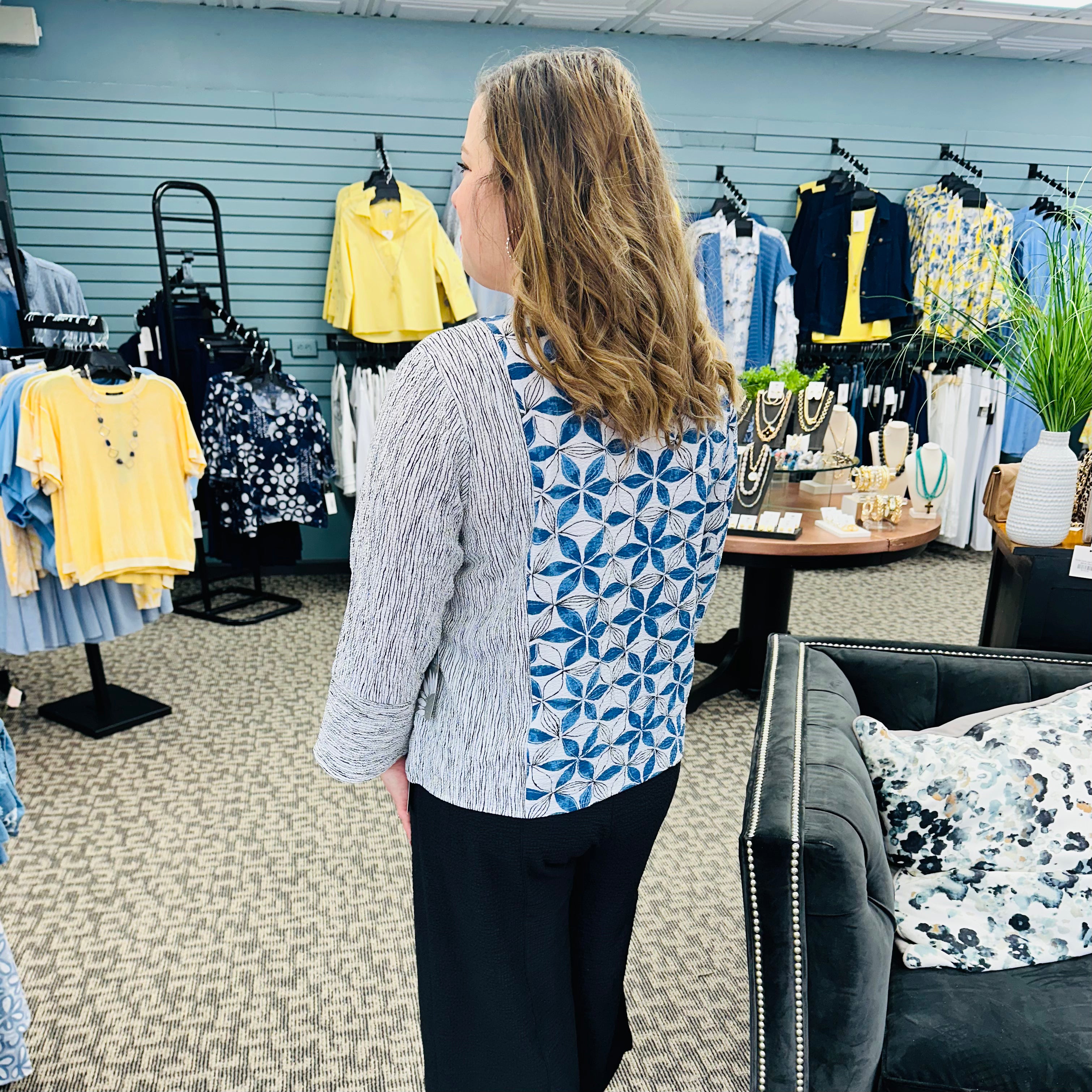 Crinkle Crepe Floral Mix Print Pullover