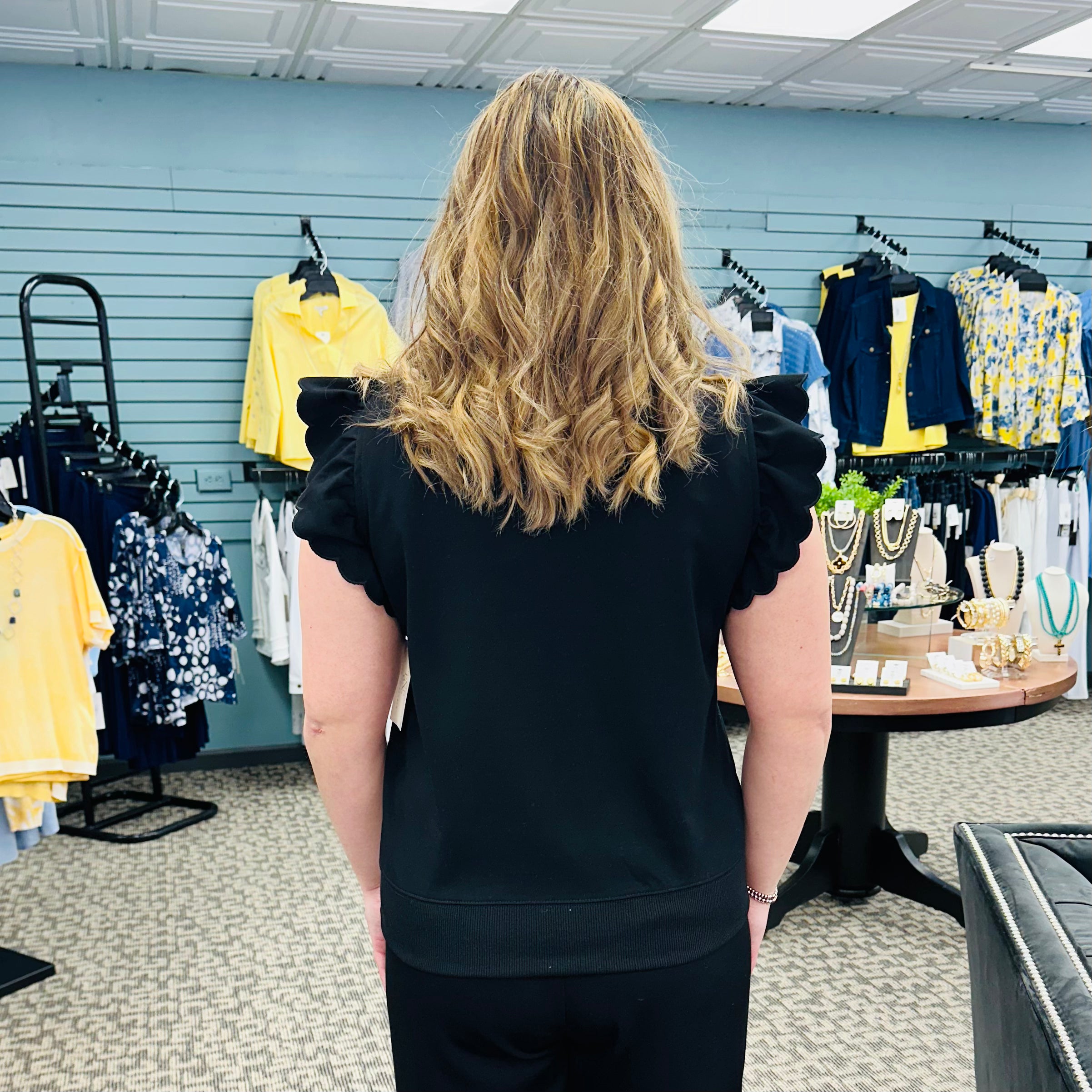 Ruffled Zip-Up Sweatshirt