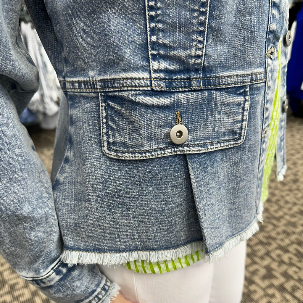 Stretch Denim Peplum Jacket