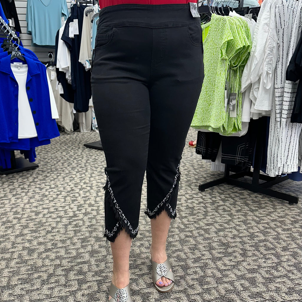 Embroidered Crop Pant with Tulip Hem