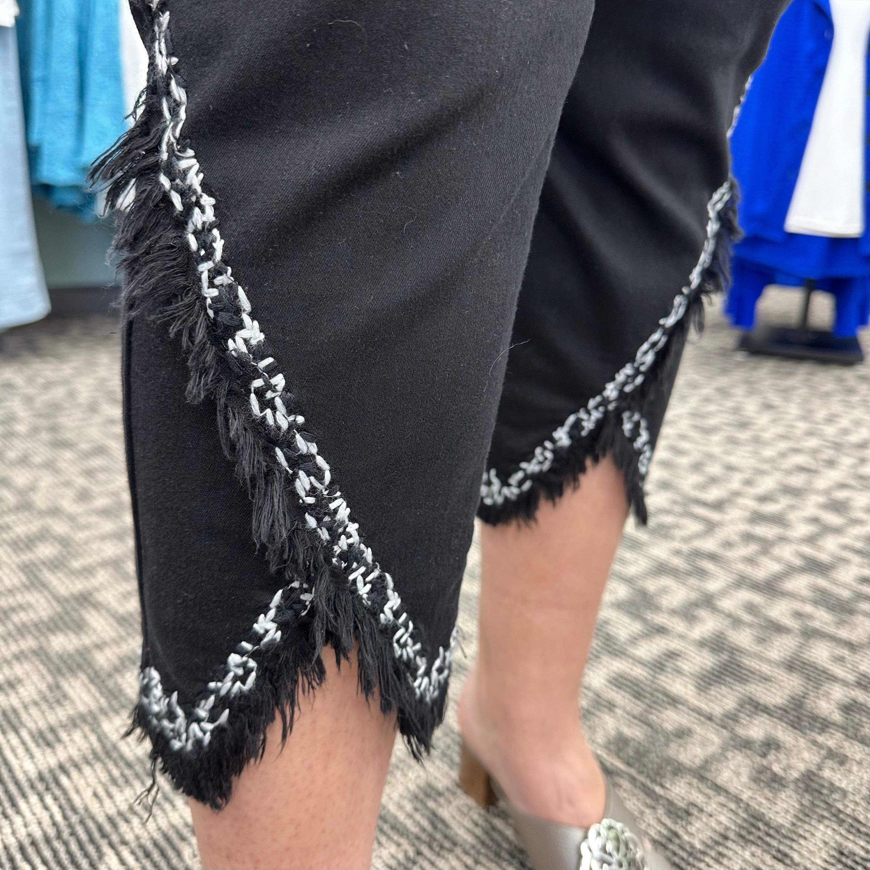 Embroidered Crop Pant with Tulip Hem