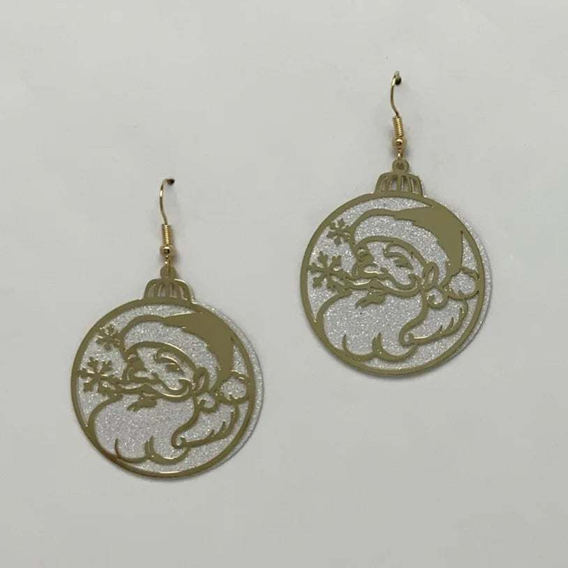 Glittery Santa Earrings