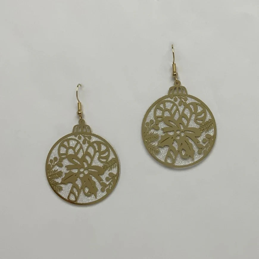 Glittery Candy Cane Earrings