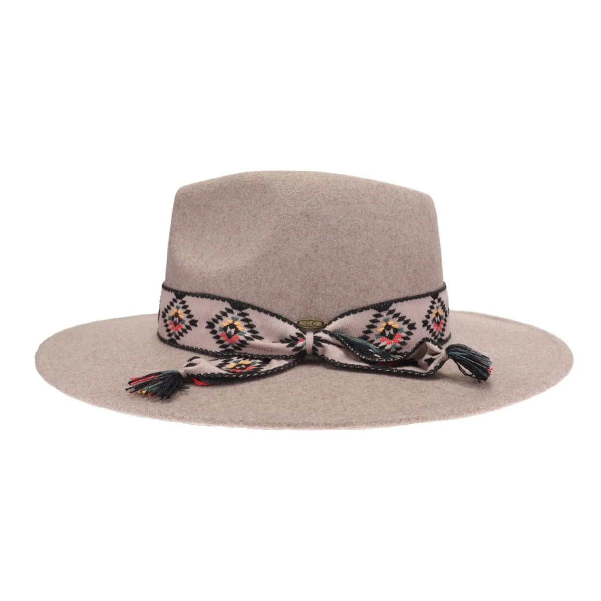 Gianna Felt Panama Hat with Aztec Band