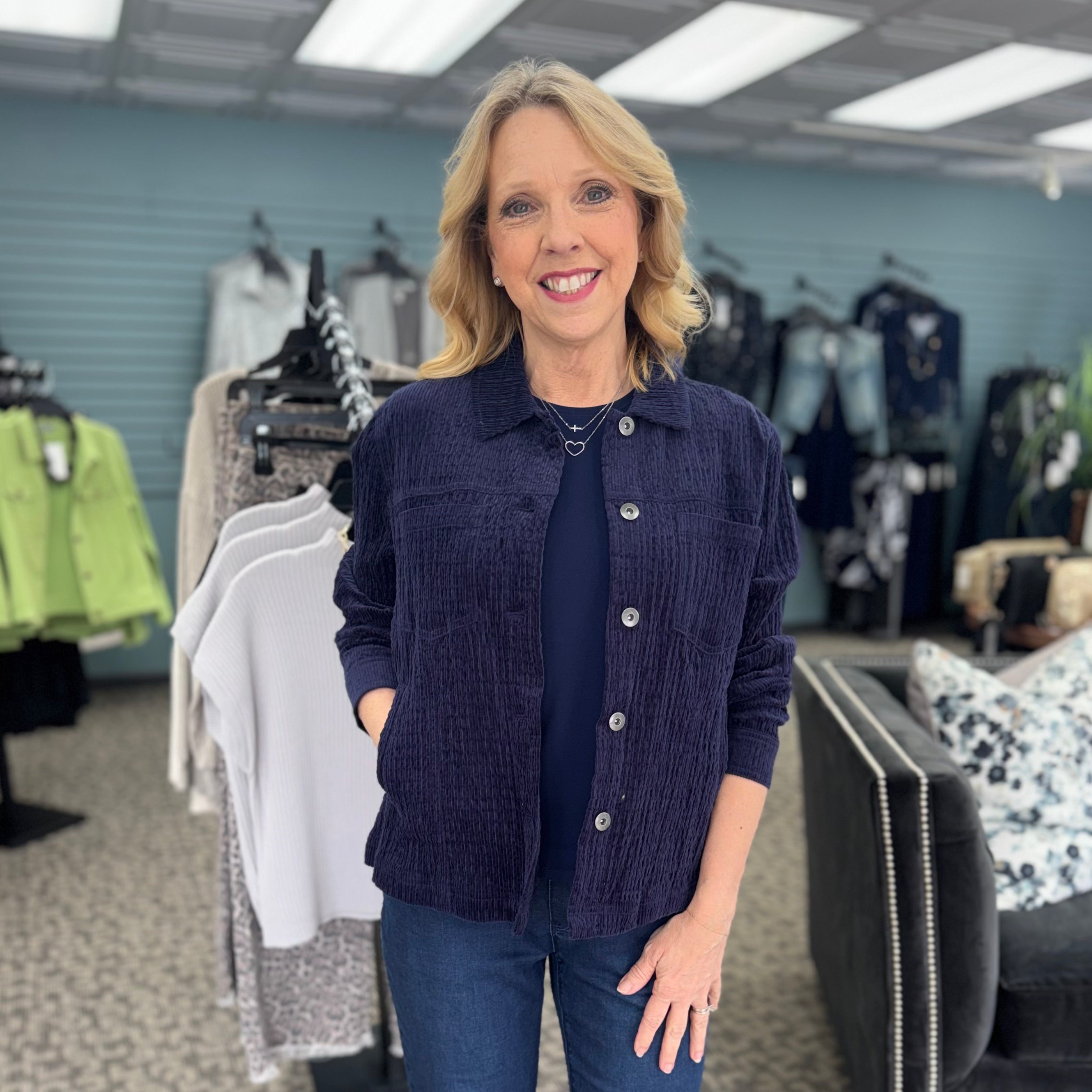 Rustic Stretch Cord Boyfriend Jacket