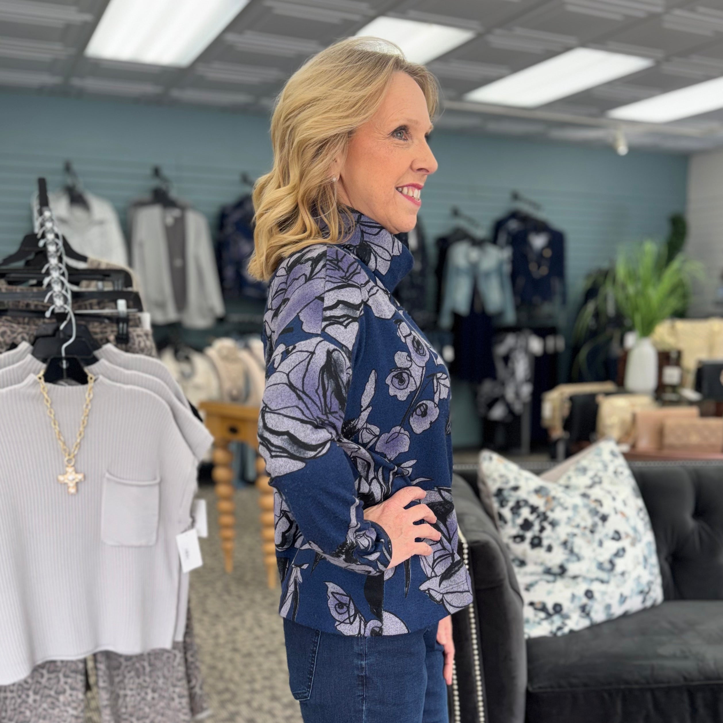 Tipped Hem Soft Turtleneck Sweater