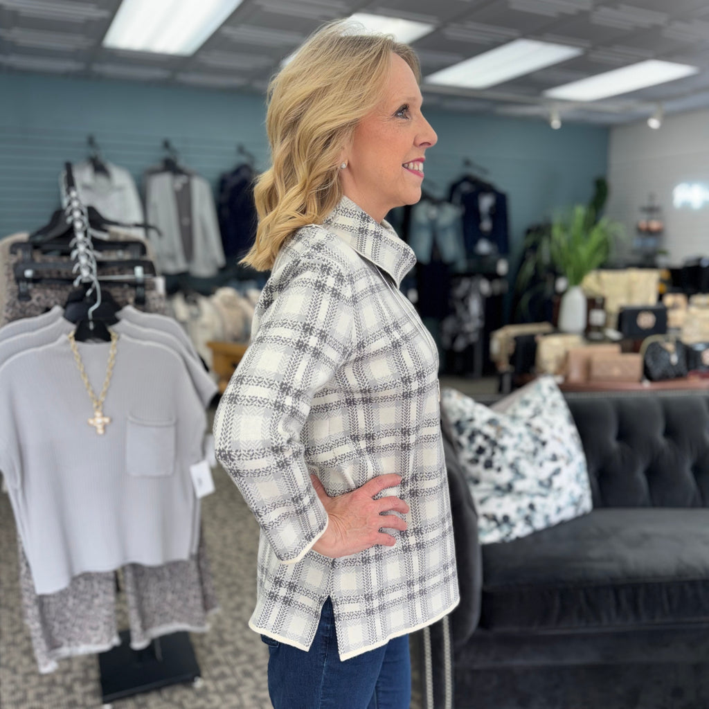 Drop Shoulder Cowl Collar Sweater Top