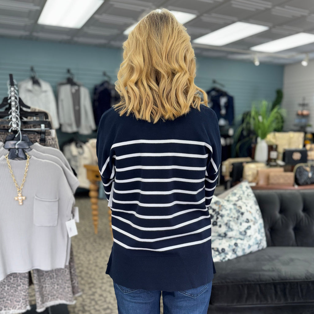 Drop Shoulder Crew Neck Sweater Top