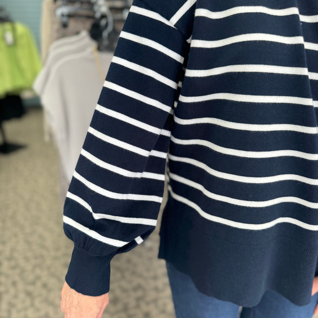 Drop Shoulder Crew Neck Sweater Top