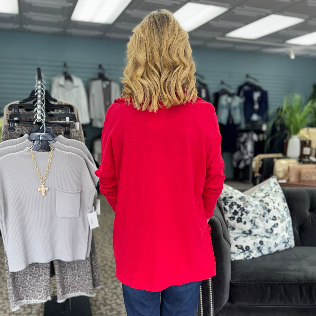 Cowl Neck Patch Pocket Tunic