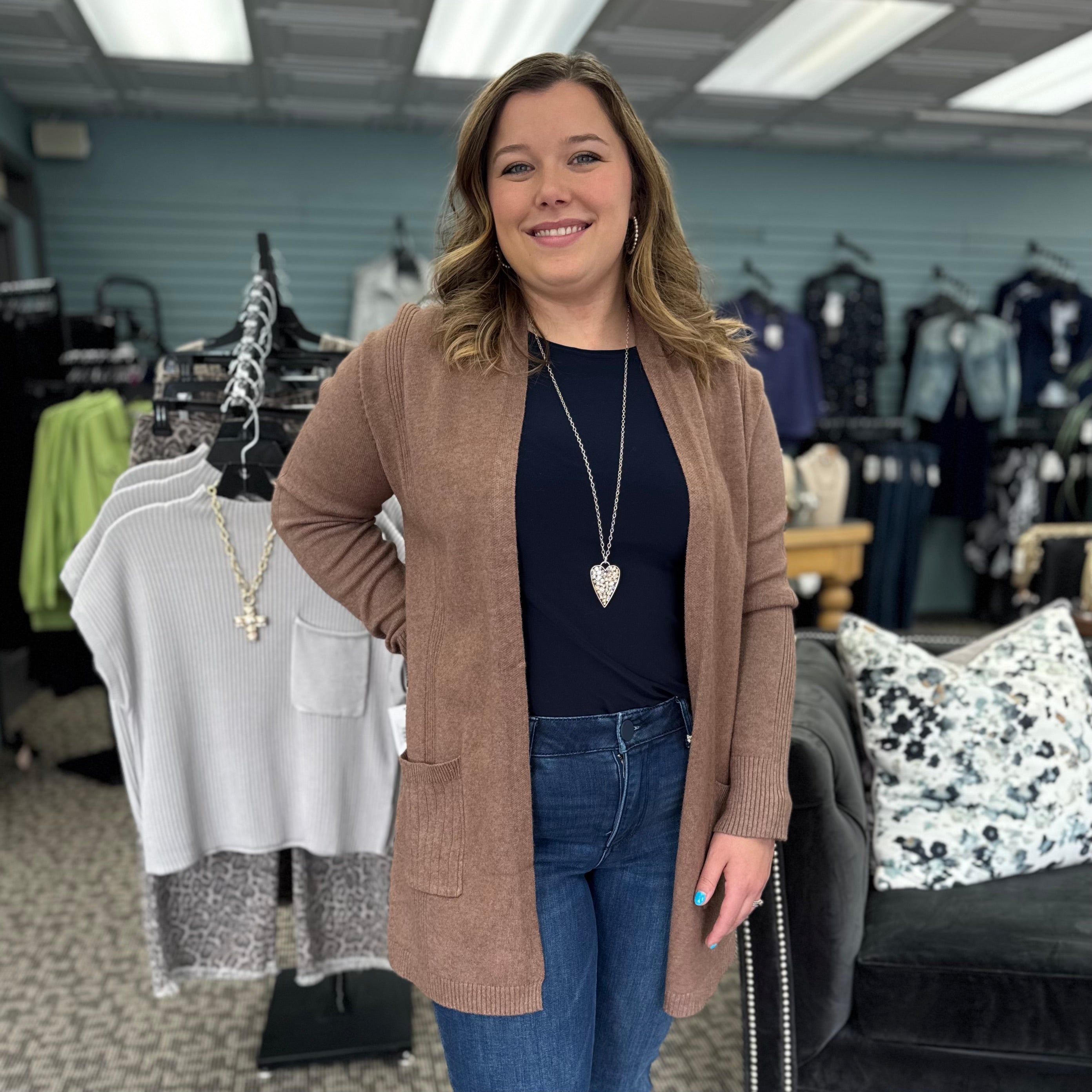 Cashmere Open Front Cardigan