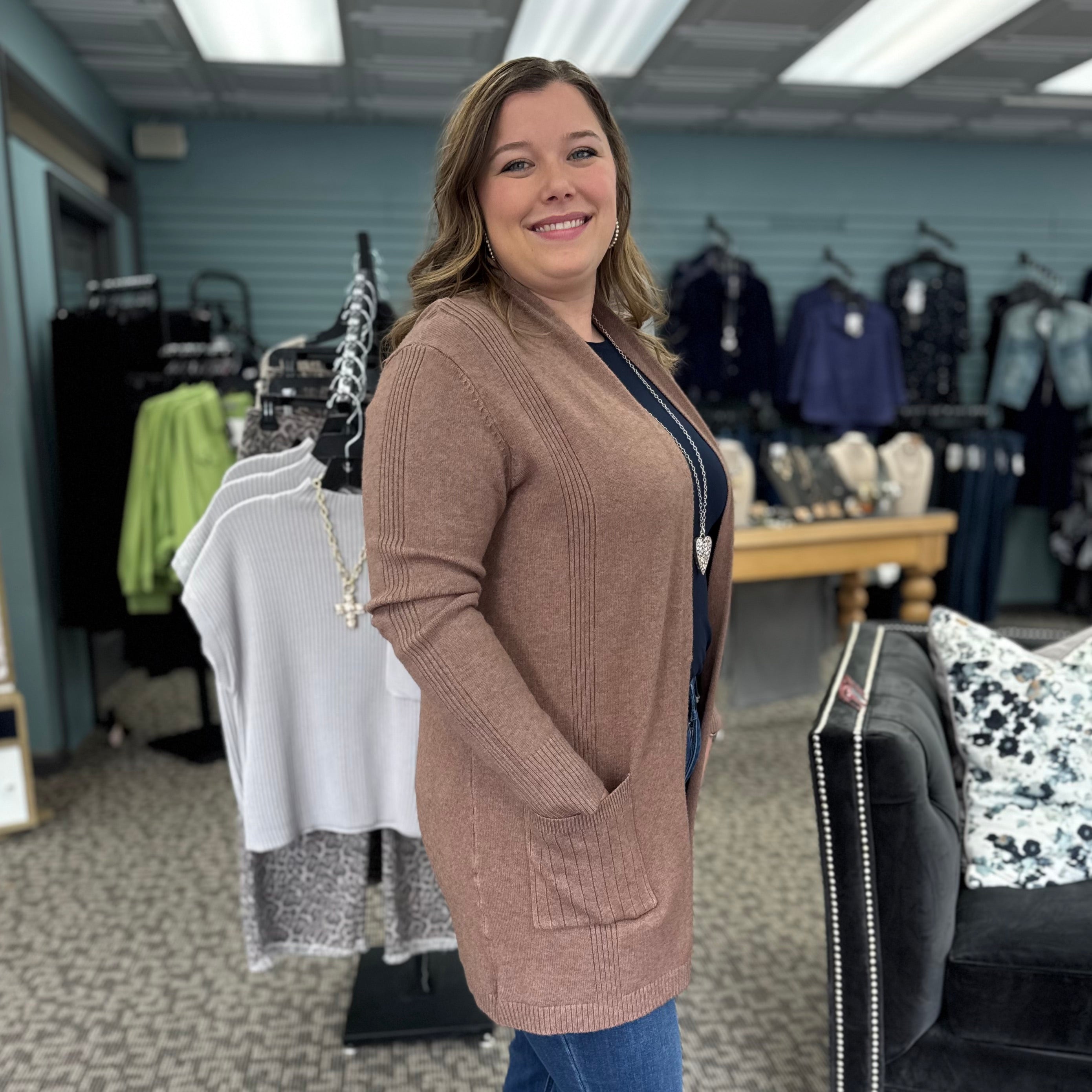 Cashmere Open Front Cardigan