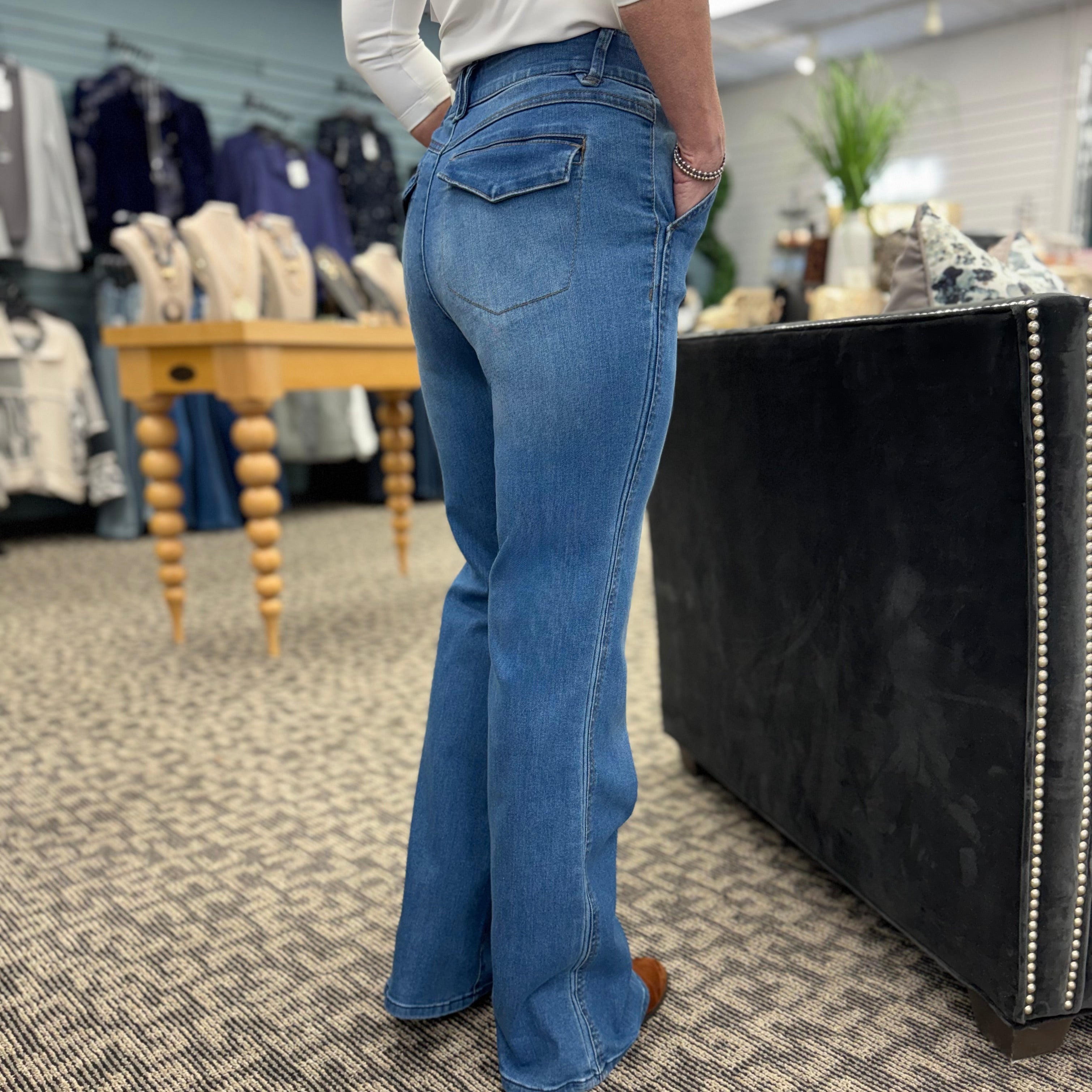 "Ab"solution Skyrise Double Side Seam Bootcut Jeans