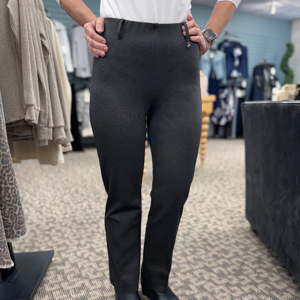 Heavy Knit Straight Pull-On Pants