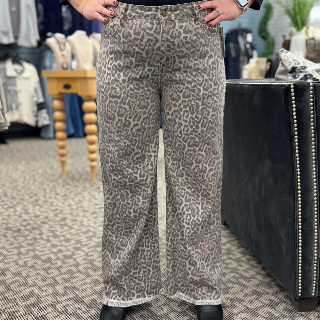 Frayed Edge Wide Leg High Waist Jeans