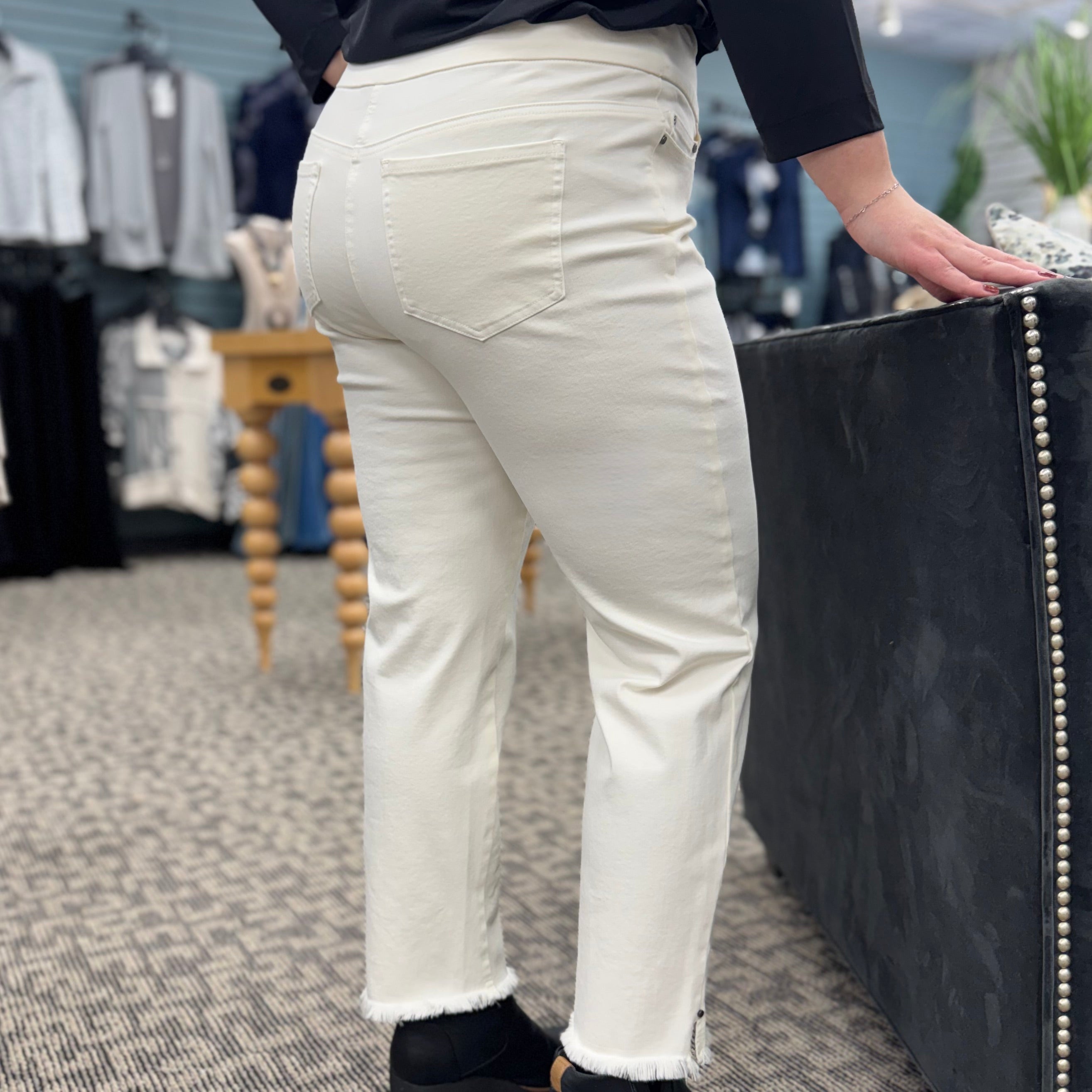 Fringe Hem Ankle Pant