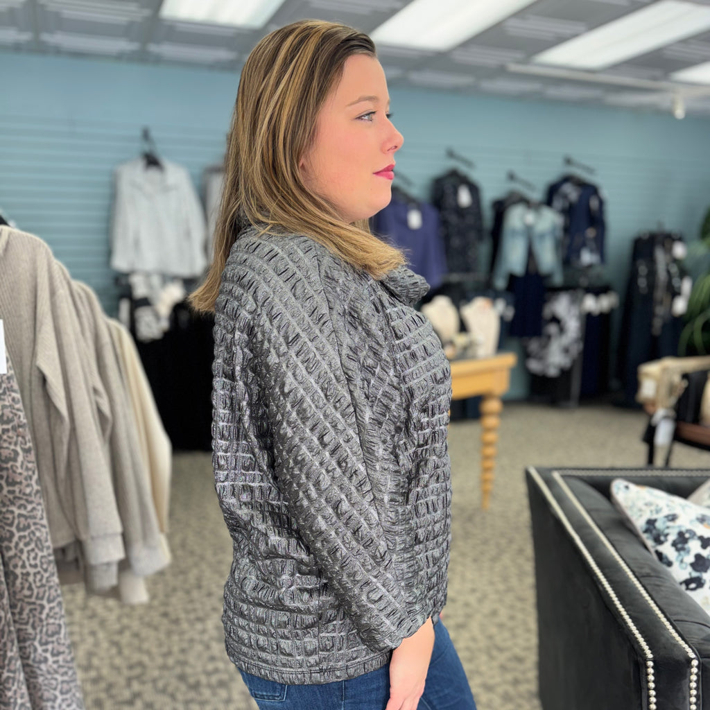 Foiled Jacquard Boxy Top