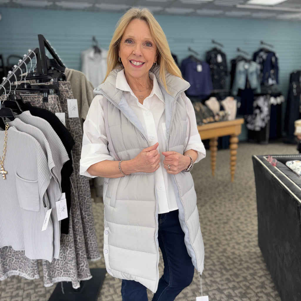 Hooded Zipper Quilted Outerwear Vest