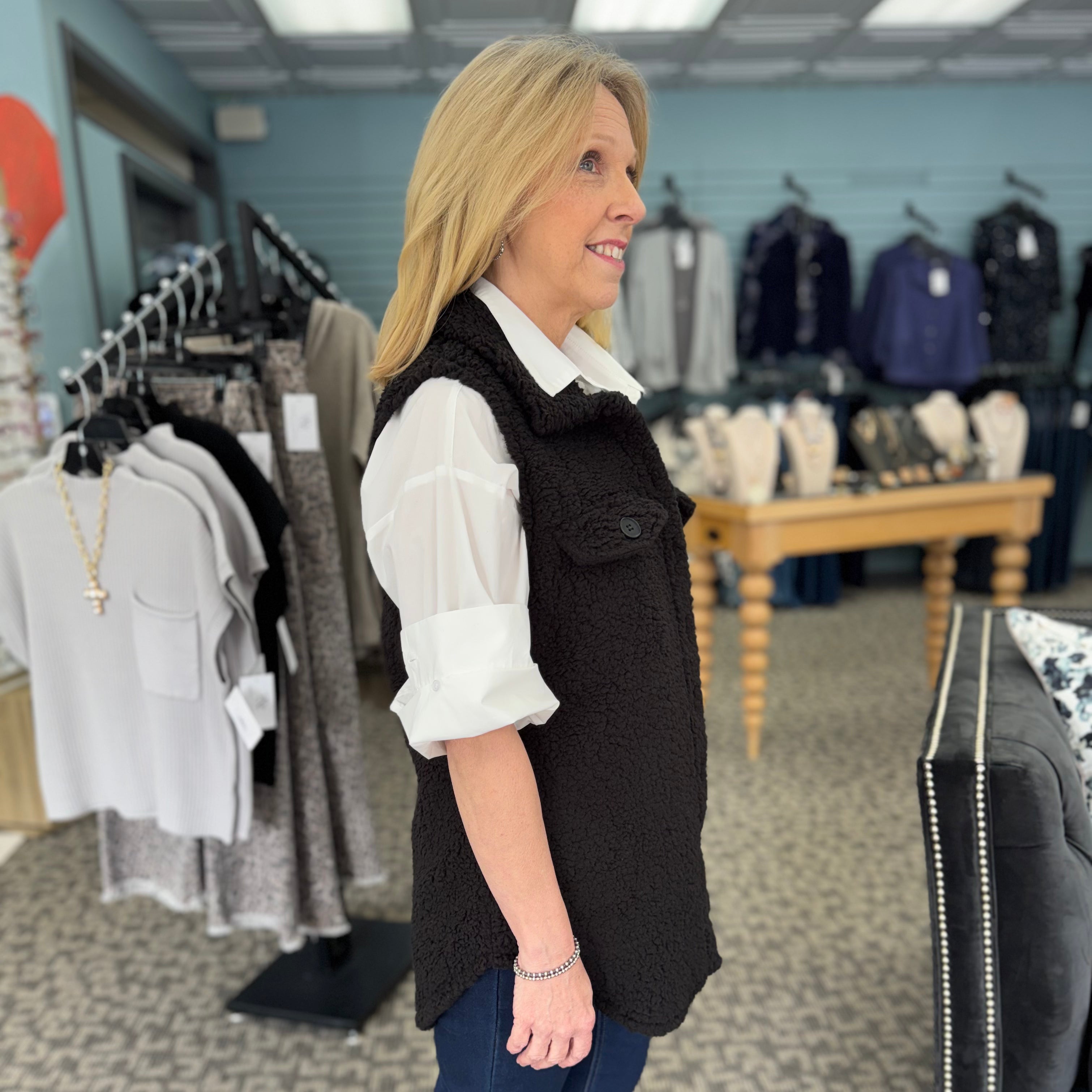 Collared Fleece Vest