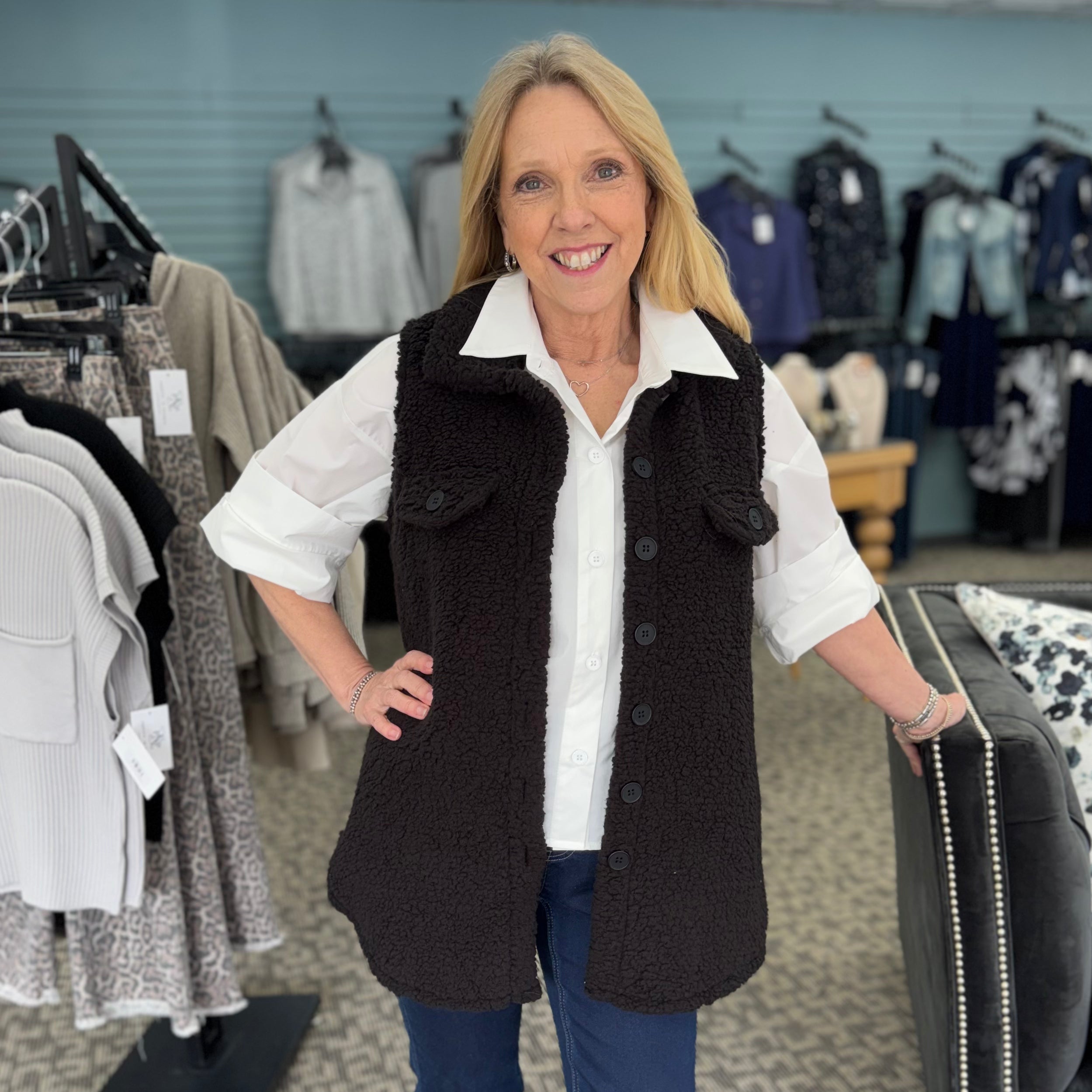 Collared Fleece Vest