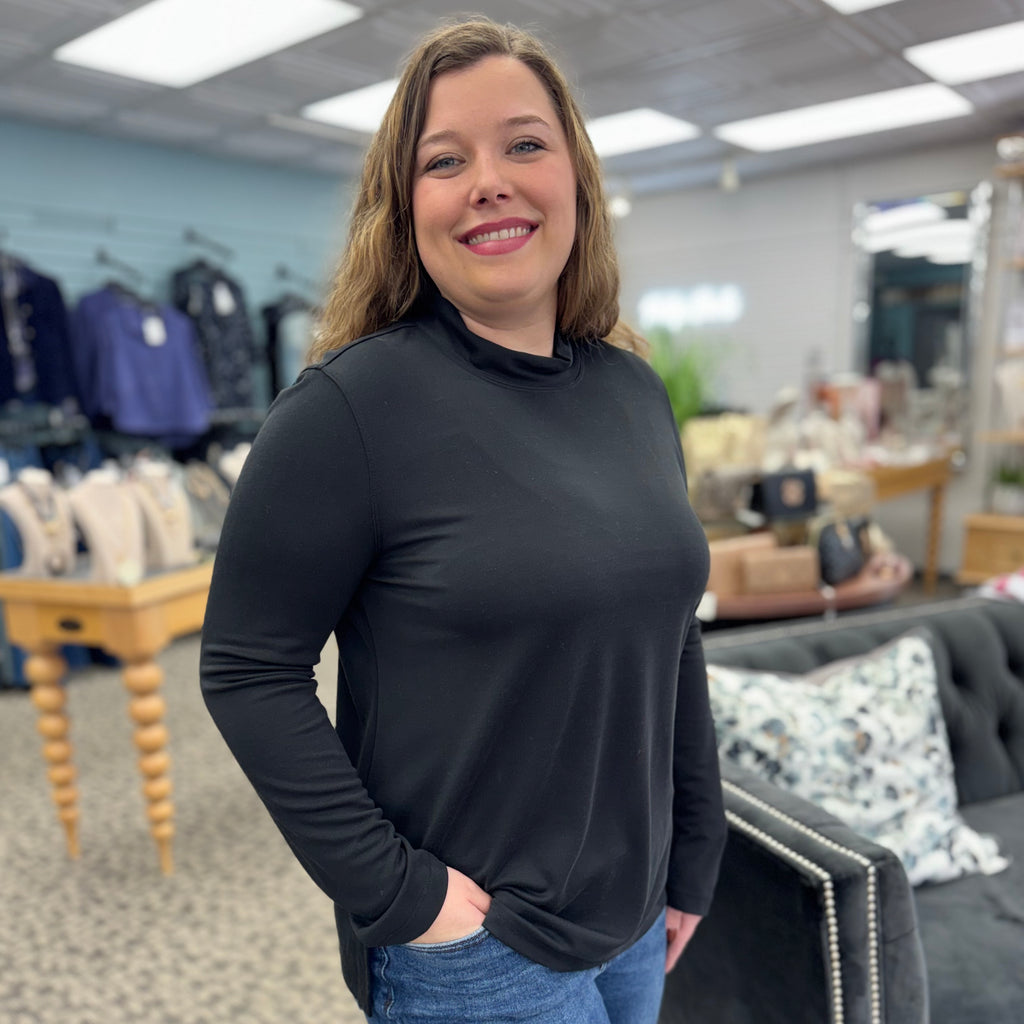 Long Sleeve Mock Neck Top