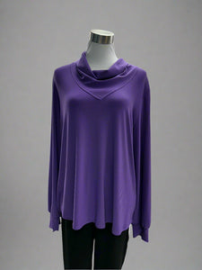 243063 Silky Knit Straight Cowl Collar Top