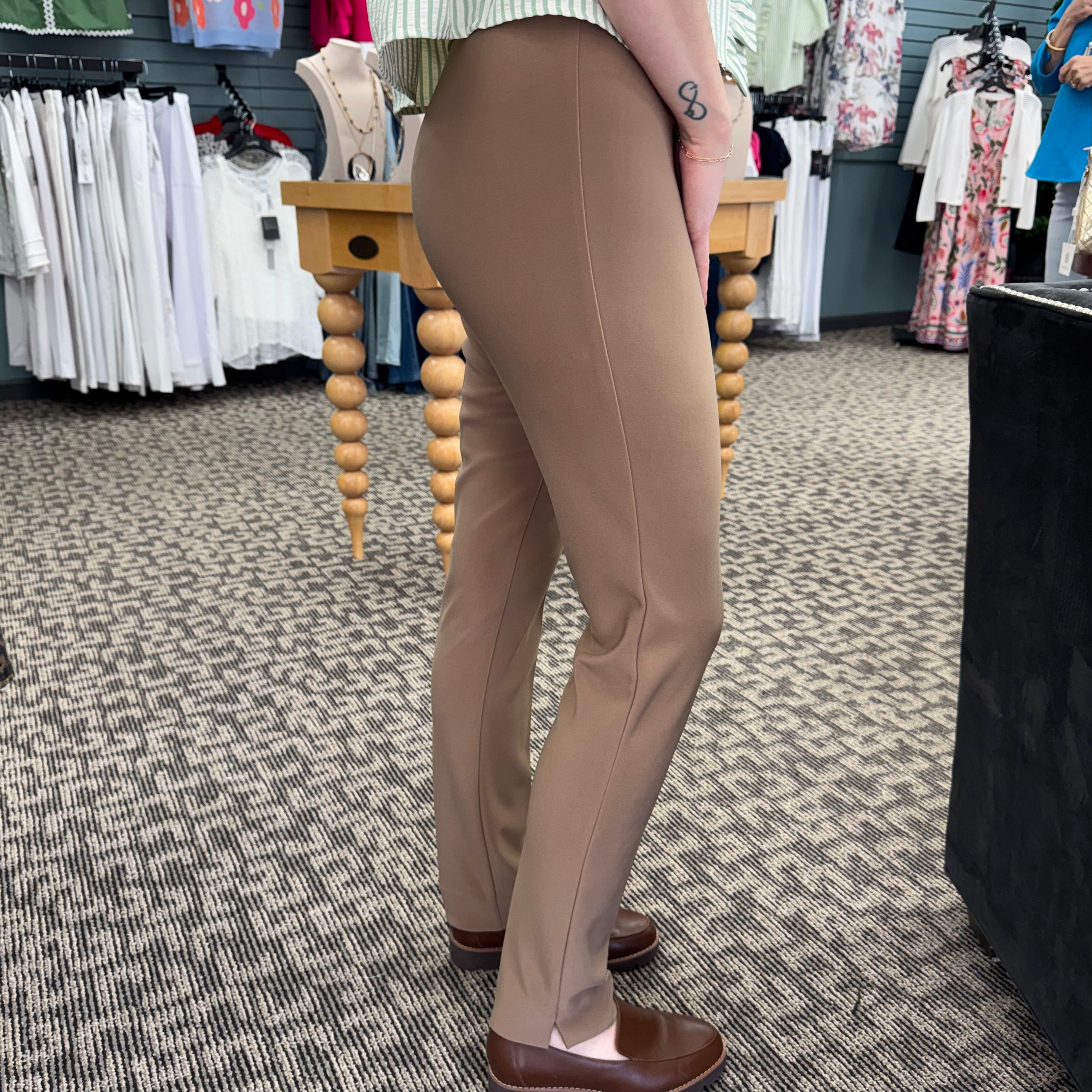 Slim Fit Pull On Tailored Pants