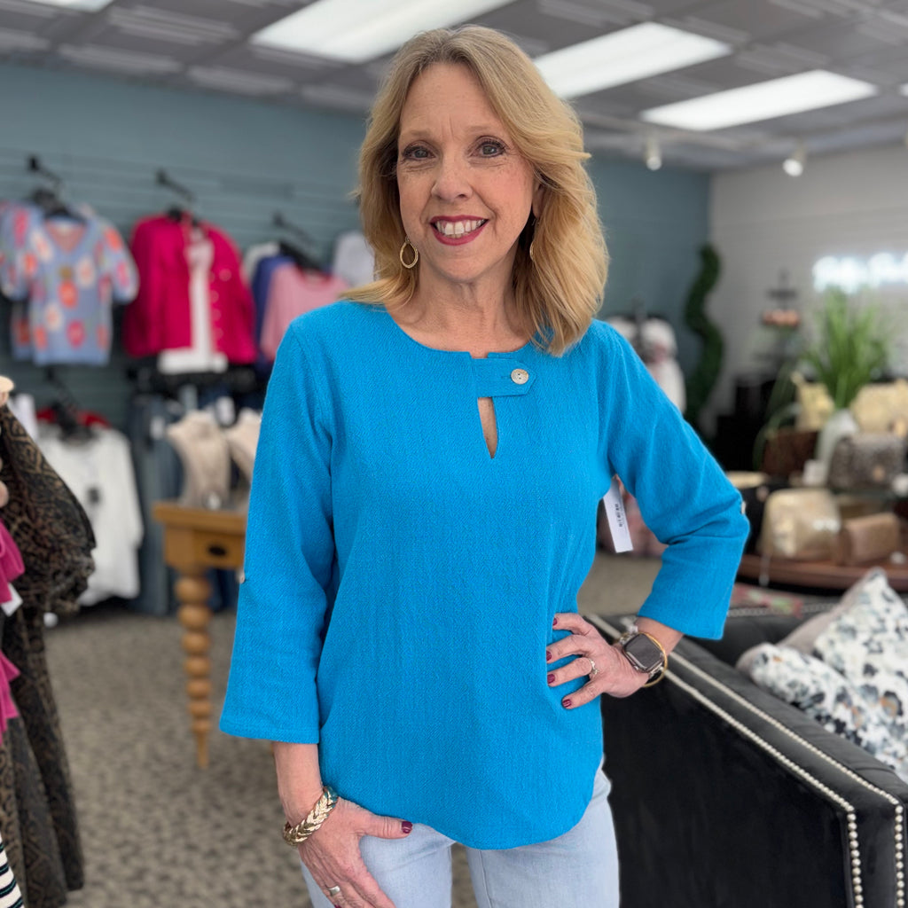 Round Neck Tab Detail PullOver