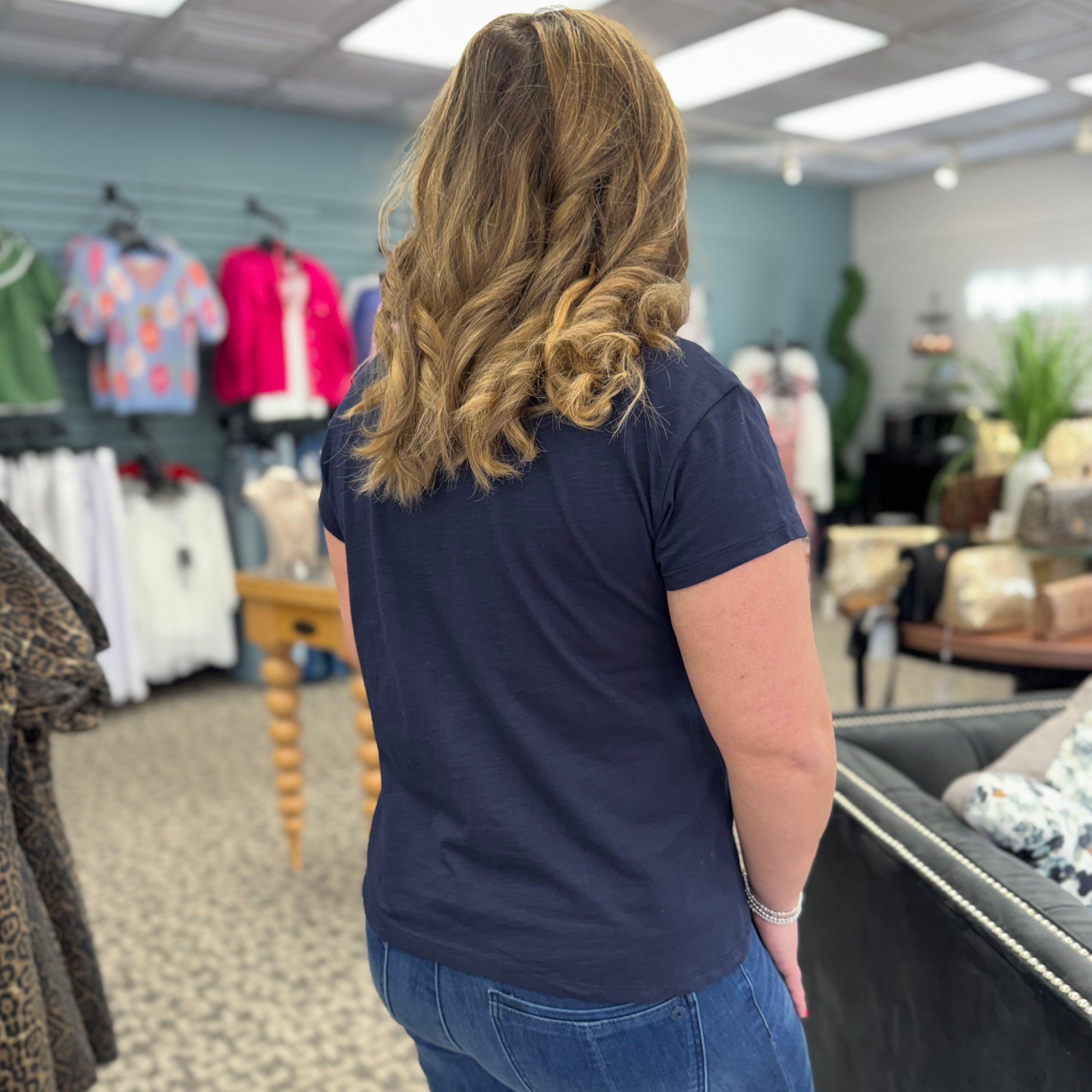 Organic Cotton Drop Shoulder V-Neck T-Shirt