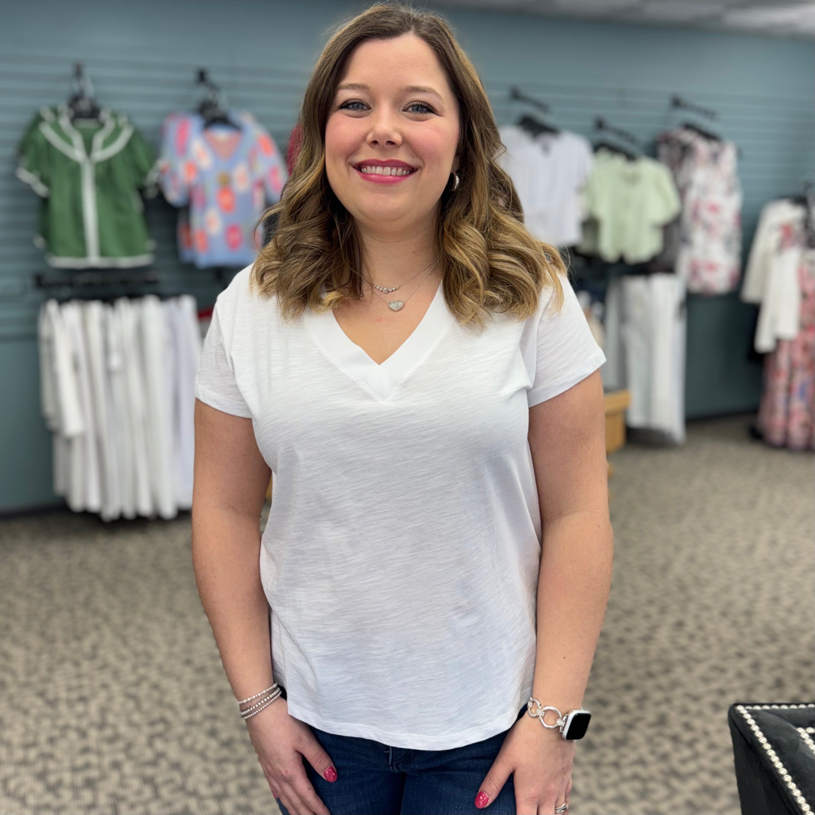 Organic Cotton Drop Shoulder V-Neck T-Shirt