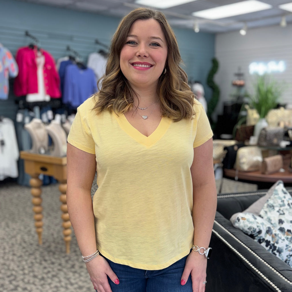 Organic Cotton Drop Shoulder V-Neck T-Shirt