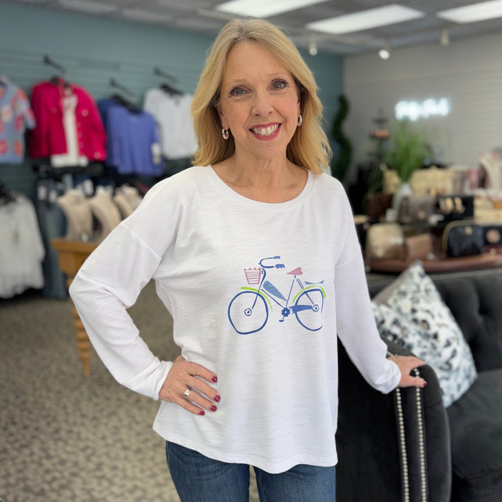 Terry Pullover With Bicycle Motif