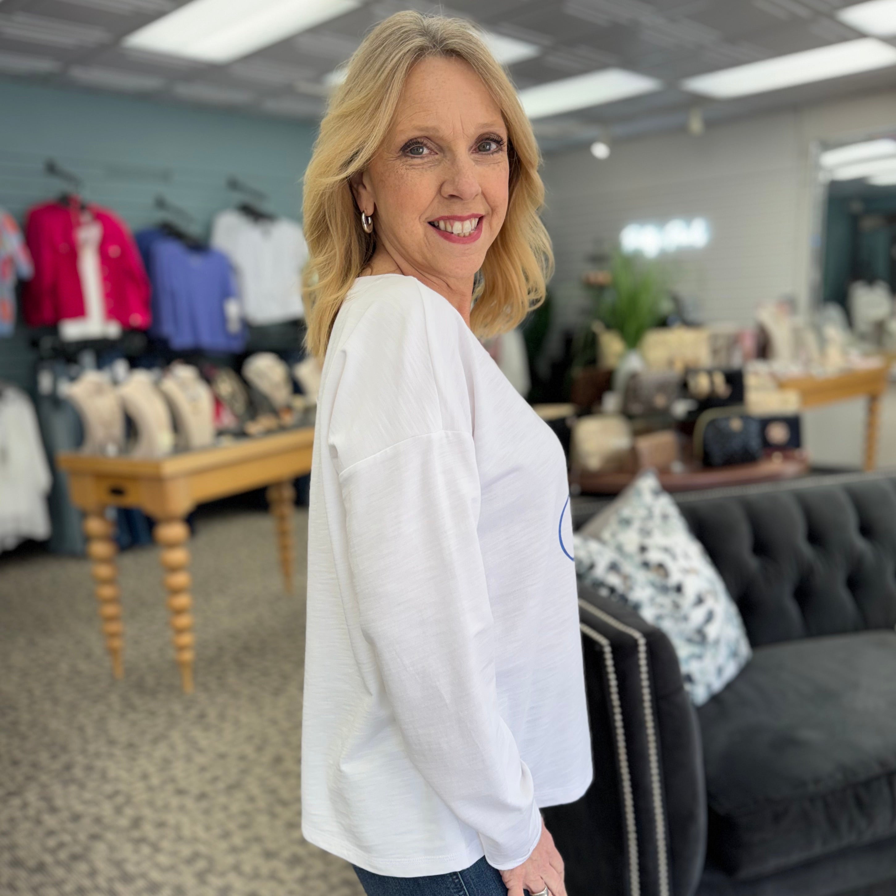 Terry Pullover With Bicycle Motif