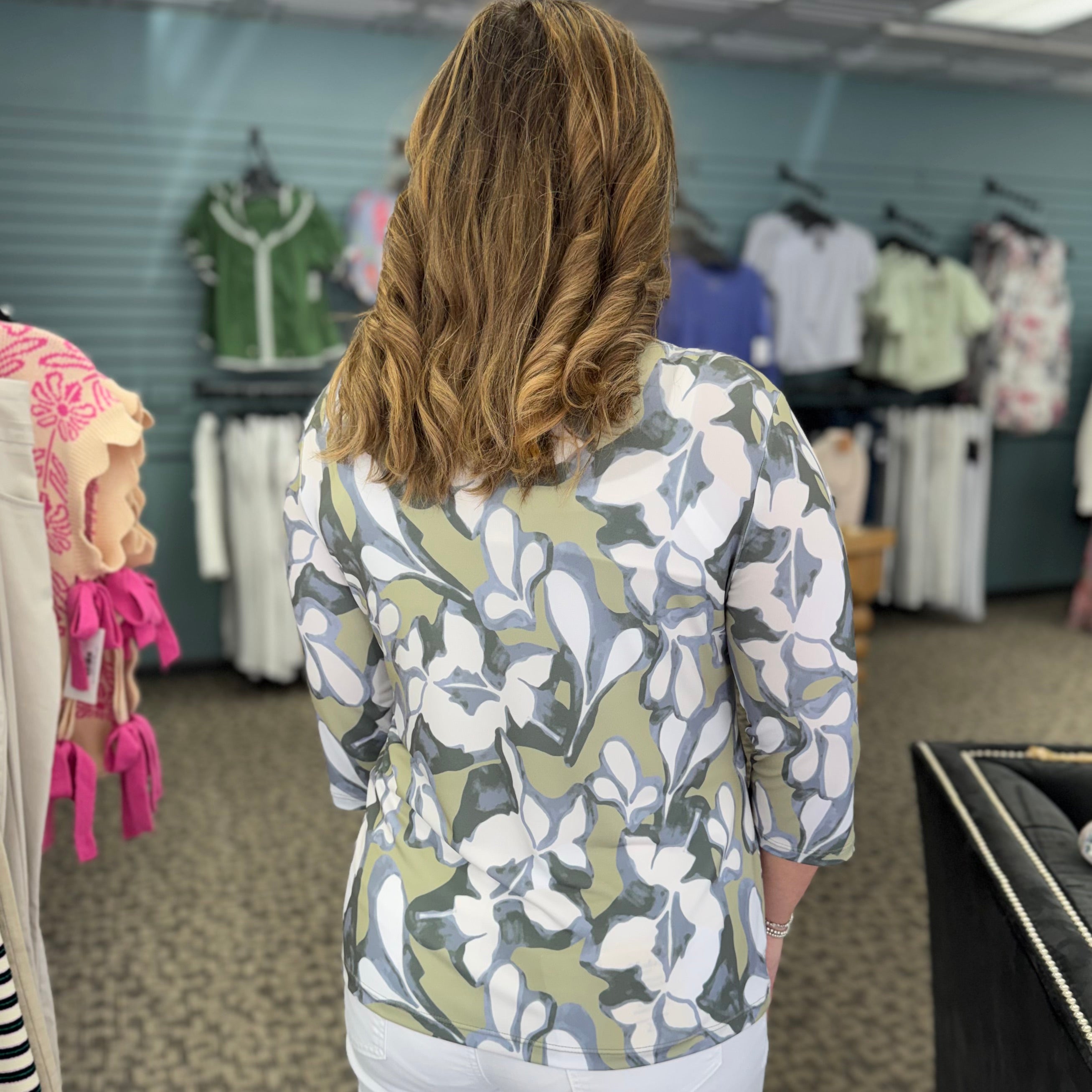 Orchid Veil Scoop Neck Half Sleeve Top