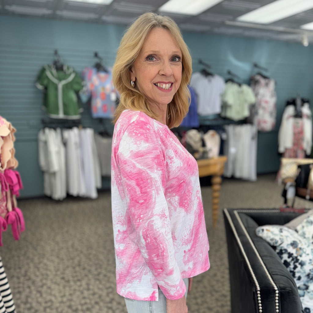 Peruvian Cotton Ocean Marble Hi-Lo Tee