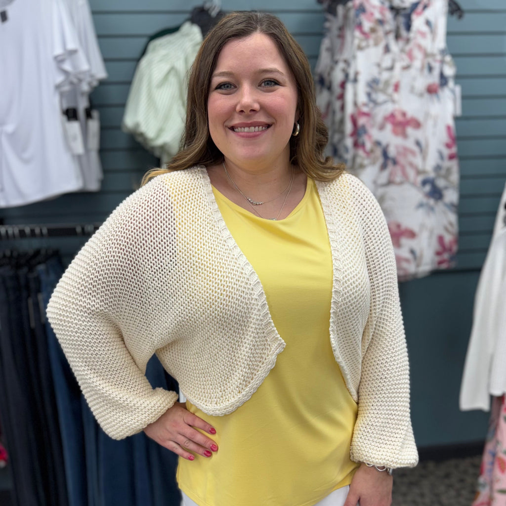 Drop Shoulder Knit Open Cardigan